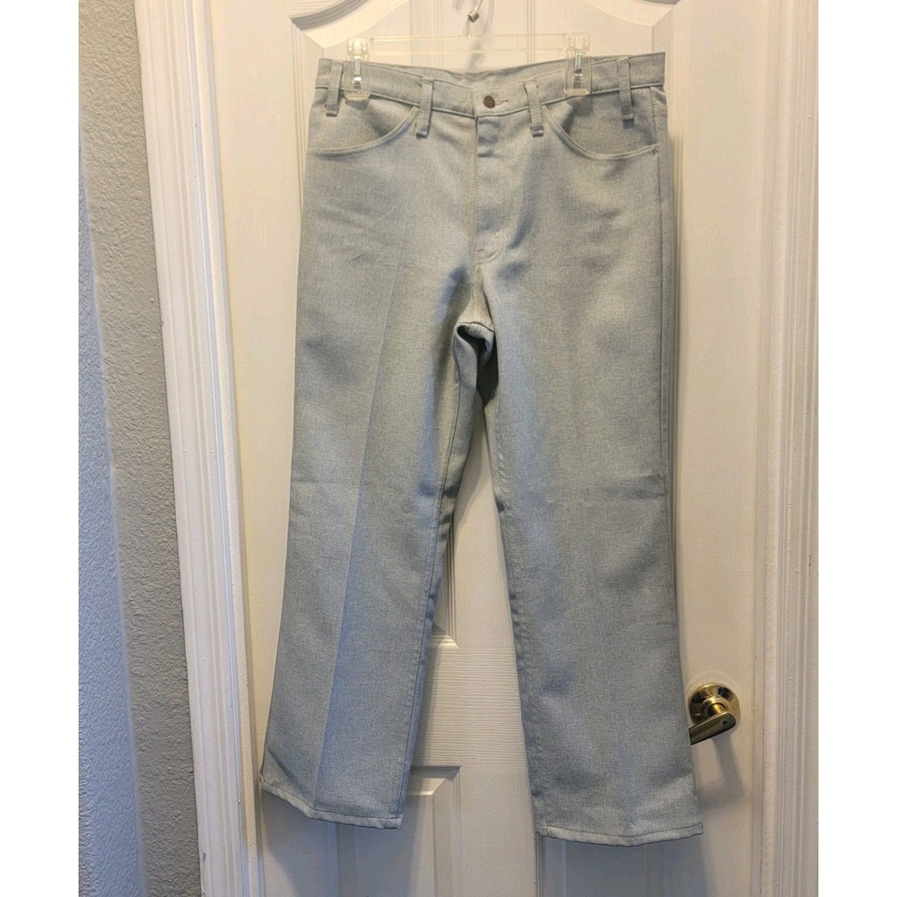 Vtg Y2K‎ Levis 517 Dacron Polyester 34 X 30 Light Gray straight leg retro cowboy - Picture 3 of 9